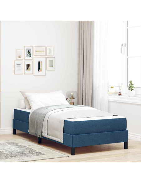 Letto a molle con materasso Blu 90 x 190 cm Tessuto