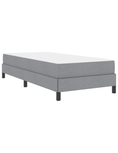 Letto a molle con materasso Grigio chiaro 90 x 200 cm Tessuto