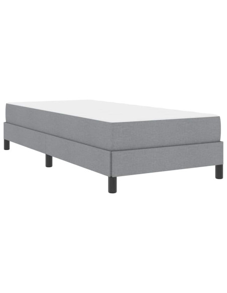 Letto a molle con materasso Grigio chiaro 90 x 200 cm Tessuto
