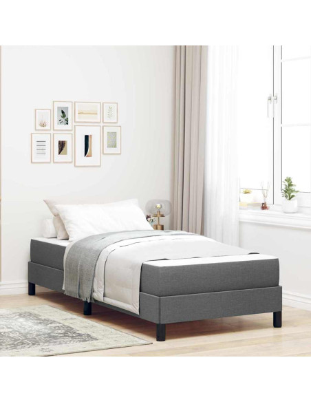 Letto a molle con materasso Grigio scuro 90 x 200 cm Tessuto
