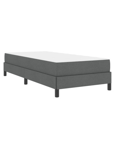 Letto a molle con materasso Grigio scuro 90 x 200 cm Tessuto