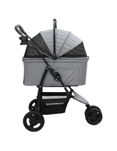 Passeggino pieghevole per animali Grigio 78 x 54 x 101 cm