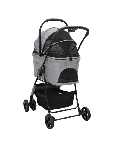 Passeggino pieghevole per animali Grigio 81 x 47 x 99 cm
