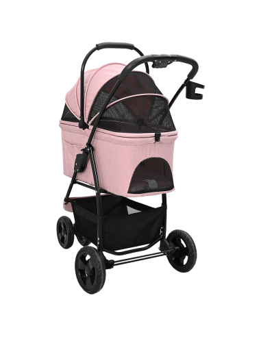 Passeggino pieghevole per animali Rosa 78 x 54 x 101 cm