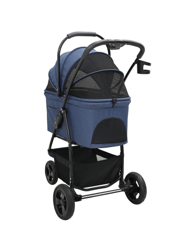 Passeggino pieghevole per animali Blu 78 x 54 x 101 cm