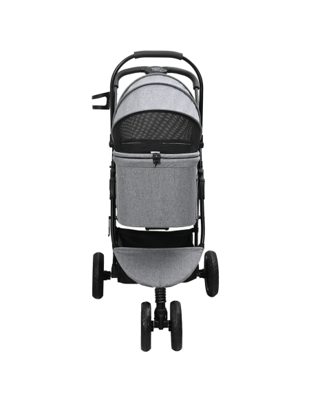 Passeggino pieghevole per animali Grigio 78 x 54 x 101 cm