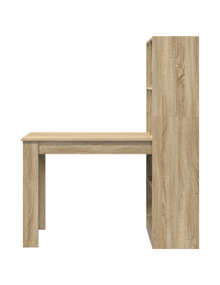 Scrivania con lo scaffale con archiviazione rovere sonoma 122 x 67 x 145 cm