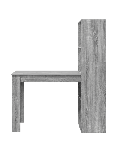 Scrivania con lo scaffale con archiviazione Grigio Sonoma 122 x 67 x 145 cm