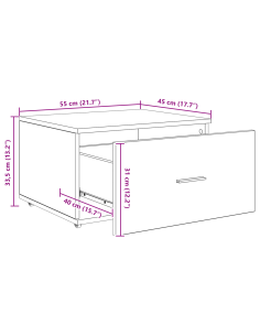 Scrivania con cassetto Grigio cemento 131,5 x 50 x 106,5 cm