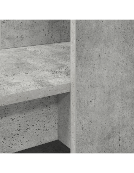 Scrivania con lo scaffale con archiviazione Grigio cemento 122 x 67 x 145 cm