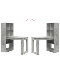 Scrivania Grigio cemento 122 x 67 x 145 cm Legno multistrato 2