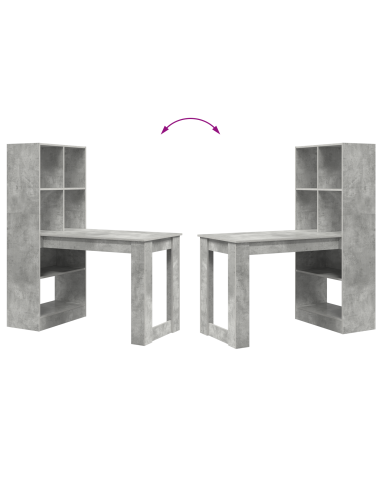 Scrivania Grigio cemento 122 x 67 x 145 cm Legno multistrato