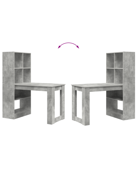 Scrivania Grigio cemento 122 x 67 x 145 cm Legno multistrato