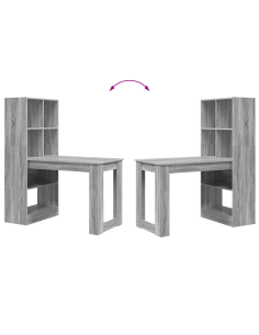 Scrivania Grigio Sonoma 122 x 67 x 145 cm Legno multistrato 2