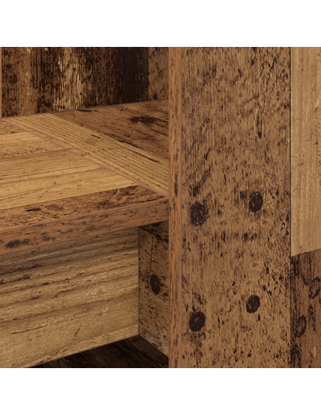 Scrivania con lo scaffale con archiviazione Legno vecchio 122 x 67 x 145 cm