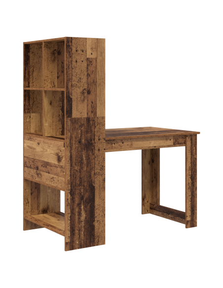 Scrivania con lo scaffale con archiviazione Legno vecchio 122 x 67 x 145 cm