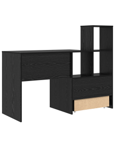 Scrivania Rovere Nero 131,5 x 50 x 106,5 cm Legno multistrato 2