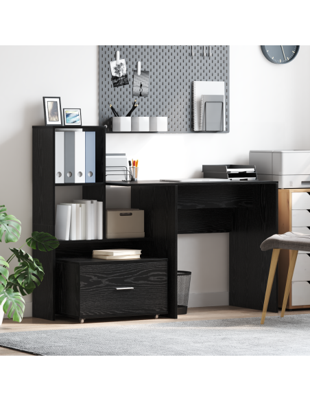 Scrivania Rovere nero 131.5 x 50 x 106.5 cm Legno multistrato