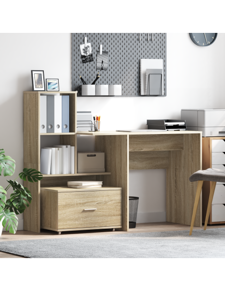 Scrivania rovere sonoma 131.5 x 50 x 106.5 cm Legno multistrato