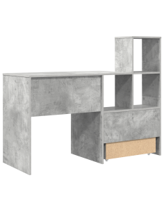 Scrivania con cassetto Grigio cemento 131,5 x 50 x 106,5 cm 2