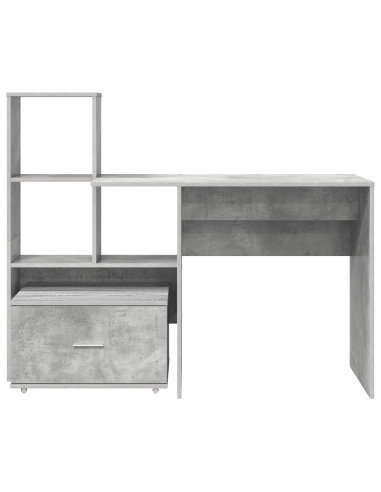 Scrivania con cassetto Grigio cemento 131,5 x 50 x 106,5 cm