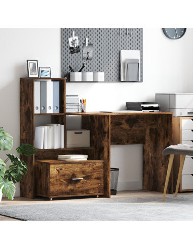 Scrivania Rovere fumé 131,5 x 50 x 106,5 cm Legno multistrato