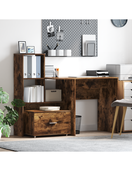 Scrivania Rovere fumé 131,5 x 50 x 106,5 cm Legno multistrato