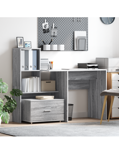 Scrivania Grigio Sonoma 131,5 x 50 x 106,5 cm Legno multistrato