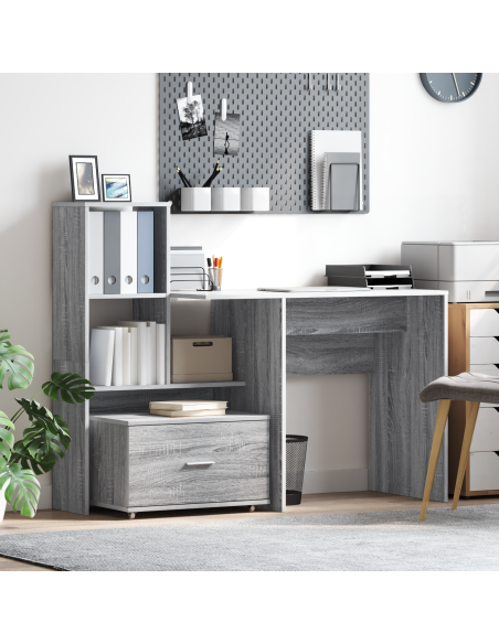 Scrivania Grigio sonoma 131.5 x 50 x 106.5 cm Legno multistrato