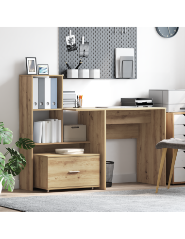 Scrivania con cassetto Rovere artigianale 131,5 x 50 x 106,5 cm