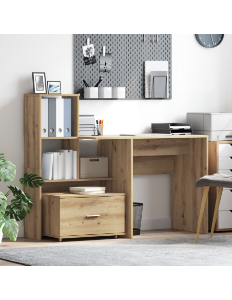 Scrivania con cassetto rovere artigianale 131.5 x 50 x 106.5 cm