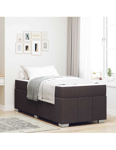 Struttura del letto Marrone Scuro 90 x 190 cm Tessuto