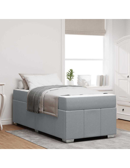 Struttura del letto Grigio chiaro 90 x 200 cm Tessuto