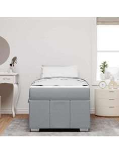 Struttura del letto Grigio chiaro 90 x 200 cm Tessuto 2