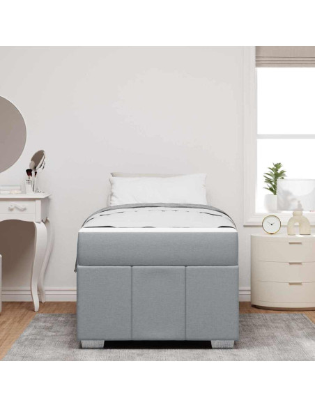 Struttura del letto Grigio chiaro 90 x 200 cm Tessuto