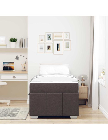 Struttura del letto Marrone Scuro 90 x 200 cm Tessuto