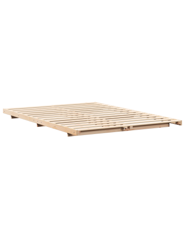 Struttura letto a terra Marrone 140 x 210 cm