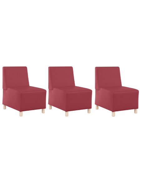 Poltrone Divano 3 pcs Rosso vino 55 x 74 x 82 cm