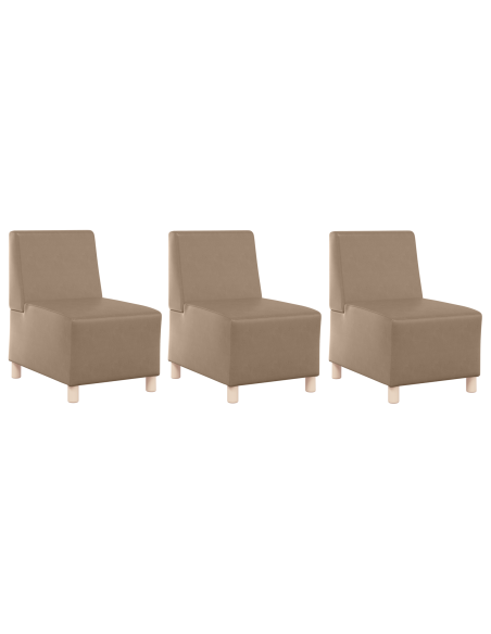 Poltrone Divano 3 pcs Cappuccino 55 x 74 x 82 cm