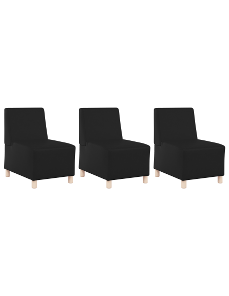 Poltrone Divano 3 pcs Nero 55 x 74 x 82 cm Pelle sintetica