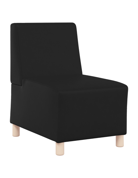 Poltrone Divano 3 pcs Nero 55 x 74 x 82 cm Pelle sintetica