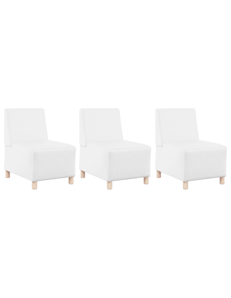 Poltrone Divano 3 pcs Bianco 55 x 74 x 82 cm Pelle sintetica