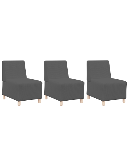 Unità di Divano Modulare Senza Braccioli 3 pcs Grigio scuro