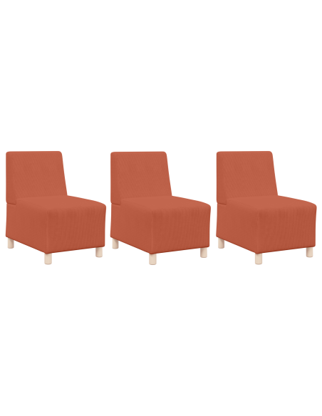 Sofa Chiar 3 pcs Arancione 55 x 74 x 82 cm