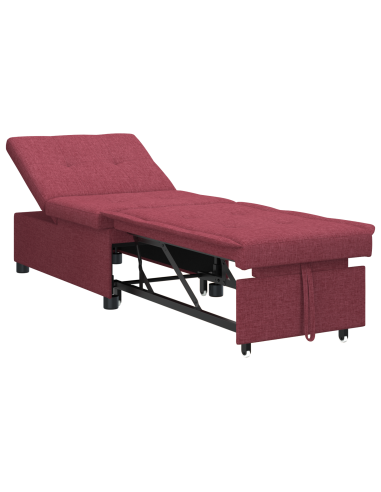 Divano Letto Estraibile 50cm Rosso Vino Legno compensato