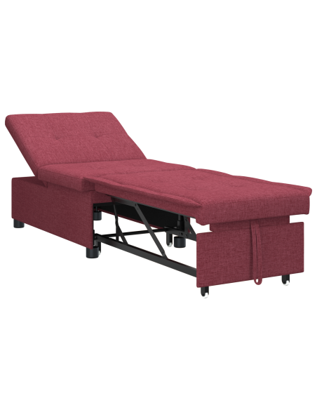 Divano letto con ruota Rosso 191 x 67 x 82 cm Tessuto