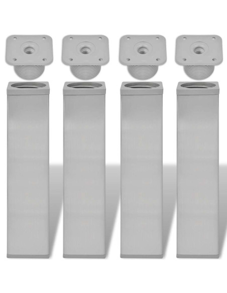 Gambe per divano 4 pcs Nickel spazzolato 38 x 38 x 180 mm Ferro
