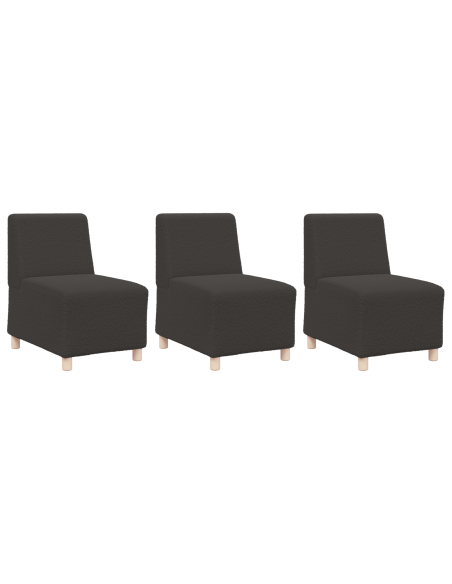 Sofa Chiar 3 pcs Grigio scuro 55 x 74 x 82 cm