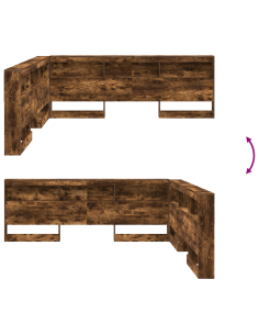 Testata contenitore Rovere fumé 180 cm Legno multistrato 2