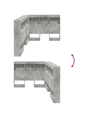 Testata contenitore Grigio cemento 90 cm Legno multistrato